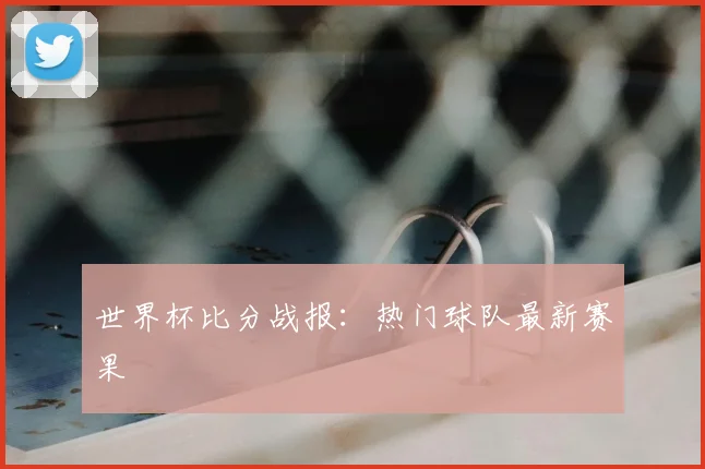 世界杯比分战报:热门球队最新赛果